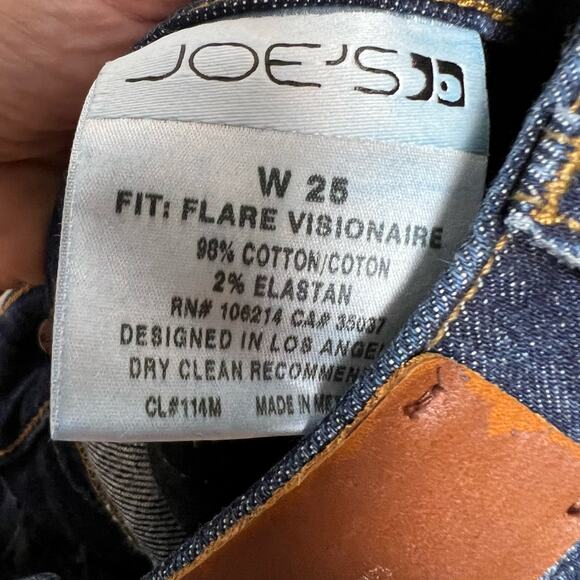 Joe's The Flare Visionaire High Waist Denim Blue Jeans Size 25 - Picture 7 of 8